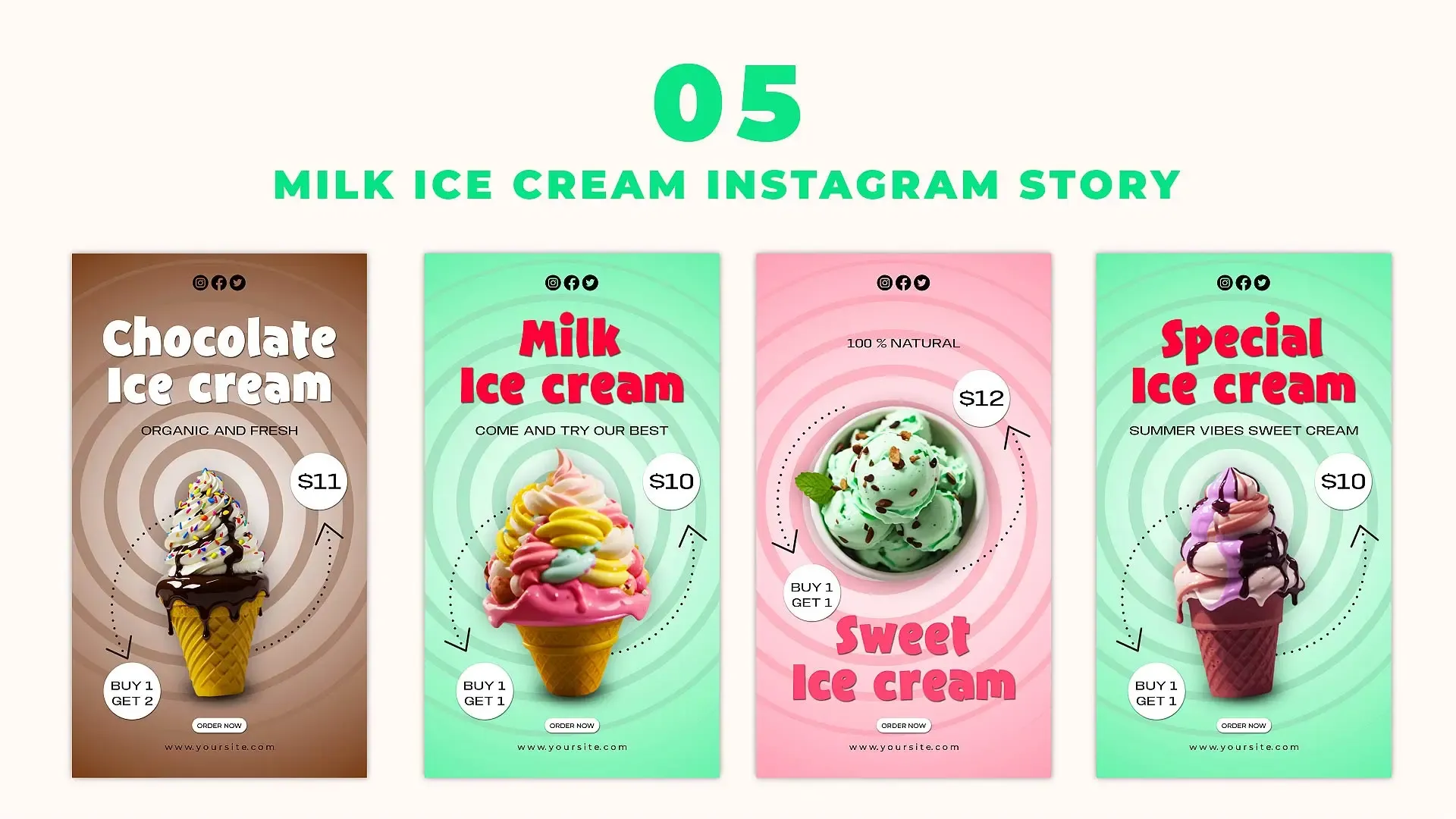 Ice Cream Menu Instagram Story